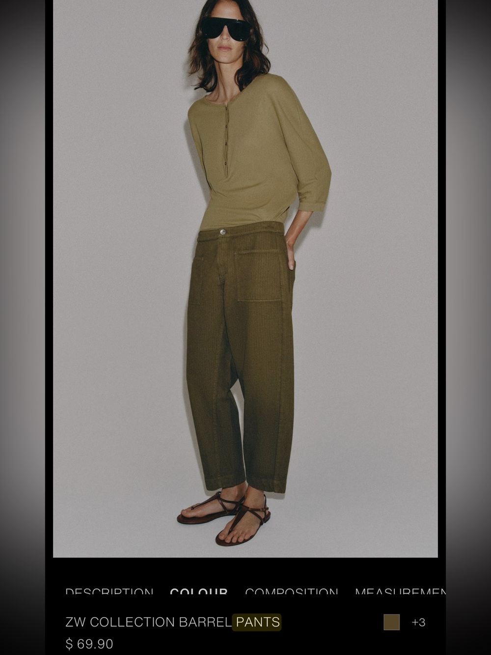 Zara cropped barrel pants